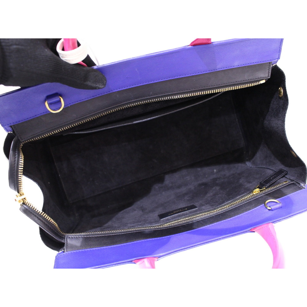 Saint Laurent Cavalieve White Blue Bag Gauche Shoulder strap Pink Handbag - Picture 7 of 7